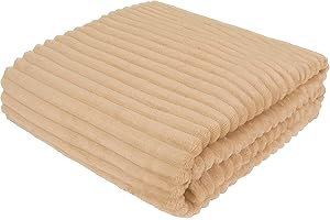 ‎COTTON MARKET Cottonmarket Decken 220x240 cm - Zweiseitig Tagesdecke - Kuscheldecke Flauschig für Wohnzimmer und Schlafzimmer - Sofadecke Blanket - Sofa Überwurfdecke - Felldecke - Burlywood