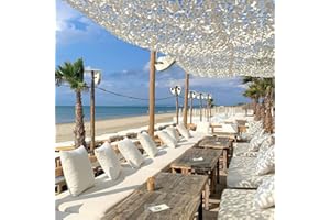 LE FILET DE CAMOUFLAGE Red de camuflaje militar reforzada Blanco/Nieve | Alta gama | Protección solar y vela de sombreado anti-UV | Ideal para terraza pérgola jardín cortina decorativa resistente duradera 3x4 3x5 4x4 4 4