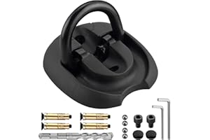 EYPINS Hardened Steel Ground Anchor with Drill Bit & Flip-Up/Down Design – High-Security 4 Locking Points Motorbike Chain Lock Anchor for Motorcycles, Bikes, Bicycles