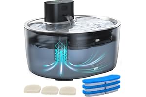 BORIYA Pumpless Trinktiger Katzenbrunnen - Kabellos Trinkbrunnen für Katze mit Akku 5000mAh,Ultra Leise Wasserspender Katzen mit 3 Filters,3.2L Katzenbrunnen mit Bewegungsmelder,Wireless Pet Water Fountain