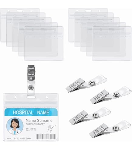 100 Porte-badges Transparents Avec épingle - 90x56 Mm - Pour Bureau, école, Conférences - 4