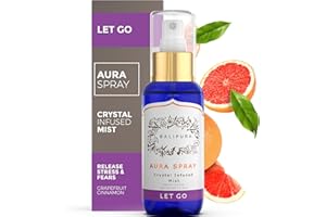 BALIPURA Aura Spray "Let Go". Hecho en Bali con Aceites Esenciales y Cristales Curativos. 100ml