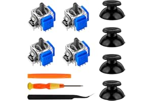 inRobert 4 Pack TMR Electromagnetic Joystick, Anti-Drift Sticks Repair Kit for PlayStation 5 Controller, TMR Joysticks Replacement Accessories Includes Thumbstick Caps(Blue)