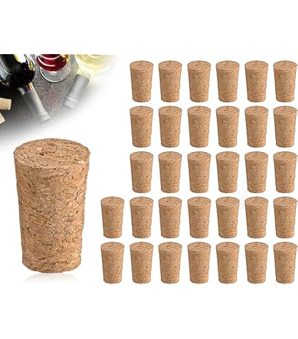 Tappo per bottiglie in legno, 12 tappi per bottiglie, tappo a forma di T, altezza 29,6 mm/1,15 pollici, base 27,8 mm/1,09 pollici, diametro interno adatto per bocca della bottiglia 17,4 mm/0,68