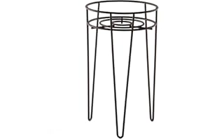 Maison & White Metal Flower Pot Stand in Black | Plant Stands Indoor | Wire Plant Pot Holder | Raised Plant Pot with Hairpin Legs | Planter Stand | M&W