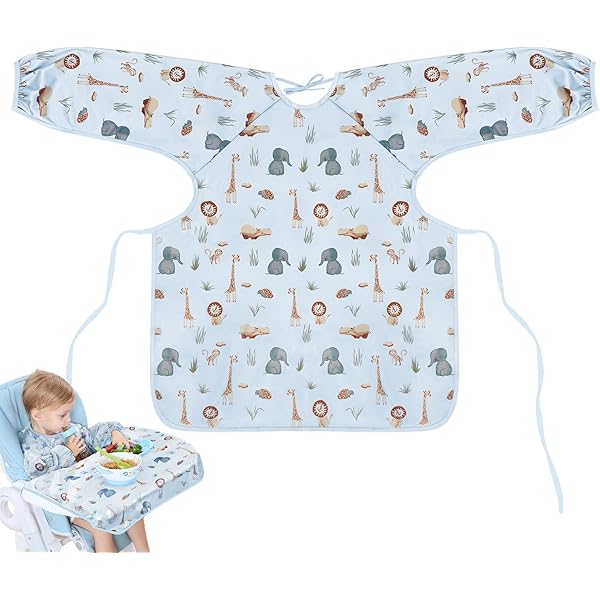 Bavaglino Svezzamento A Manica Lunga Vicloon - Impermeabile Per Bambini 6 Mesi-3 Anni, Unisex - Foto 1