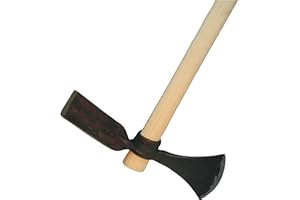 BAUSUPERMARKT24 Wiedehopfhaue KANTIG aus einem Stück geschmiedet Wiedehopfhake Haue Hake Baumsetzharke mit 110 cm Eschenstiel