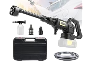 CISSIYOG Akumulatorowa myjka wysokociśnieniowa, mobilna myjka wysokociśnieniowa, kompatybilna z akumulatorem Makita 18 V, przenośna myjka wysokociśnieniowa 6 w 1, wyświetlacz LCD, wąż 5 m, do mycia samochodu