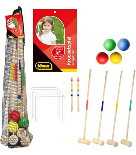 Set Da Gioco GICO KROBOC XL Croquet E Bocce In Legno Di Faggio - 4 Giocatori, Con Borsa Da Trasporto - 3