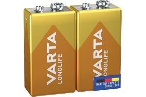 VARTA Batterien 9V Blockbatterie, 2 Stück, Longlife, Alkaline, Vorratspack, für Rauchmelder, Brand- & Feuermelder