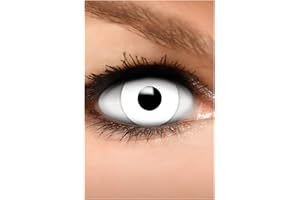 FUNZERA Lentes de contacto ZOMBI de color Halloween, lentilla de motivo blanco, 1 par, un solo uso sin receta