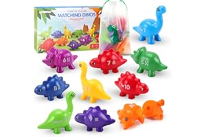 HANTEHON Fine Motor Skills Toys Matching Number Montessori Educational Learning Toys Double-Sided Dino Toys Toddlers Christmas Birthday for 3+ Years Old Boys Girls Baby 10PCS