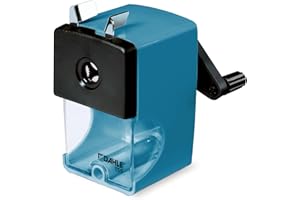 Dahle - Taille-crayon de bureau Manuel, bleu pétrole vif, Diamètre 8-12 mm, Fraise Acier, Réglable, Précision Supérieure