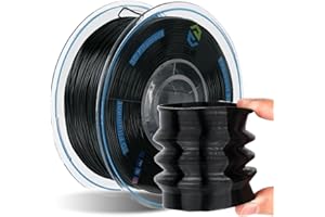 Yousu Filamento TPU Flexible 1.75mm para Impresora 3D，Alta Liquidez，Alta Tenacidad y Flexibilidad，Precisión Dimensional +/- 0.03mm，Filamento de Impresión 3D para Impresora 3D，Carrete de 1kg，Negro