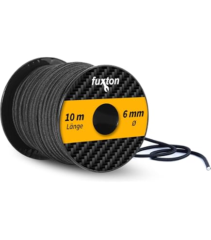 Corde élastique En Caoutchouc 7,5 Mm X 10 M – Haute élasticité, Résistante Aux UV – Avec 10 Mousquetons Pour Fixation Bâche, Piscine, Remorque