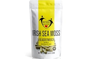 METASUPERFOODS Sea Moss and Bladderwrack 120 Capsules (3600mg) | Vegan | Wild Harvested Sea Moss | Non GMO | Dr Sebi Irish Sea Moss
