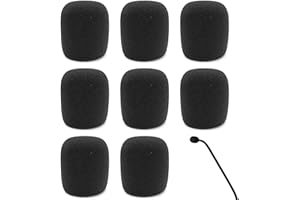 ROWWAIT 8pcs Headset Microphone Foam Cover,Foam Mic Cover Handheld Microphone Windscreen,Small Microphone Noise Filter,Mini Windscreens Sponge Foam Covers Shield Protection New Job Gifts（black）