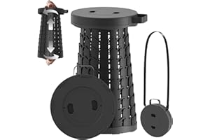PLOGGING 2025 Taburete Plegable Portátil, Taburete Telescópico Ligero y Duradero para Actividades al Aire Libre como Viajes, Pesca, Senderismo y Camping MAX Cargando 200 kg con Carabinero