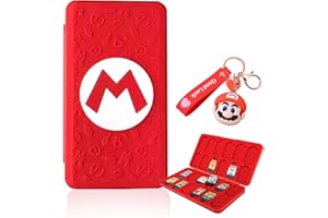 iQiin Game Card Case for Nintendo Switch, 48 Slots Game Card Organizer (24 Cards 24 TF), 3D Embossed Silicone Shockproof Portable Game Card Storage Case