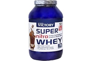 JOE WEIDER VICTORY Super Nitro Whey Chocolate-Praliné (1 kg) Concentrado y aislado de suero, fuente proteica rica en BCAAs, Recuperación muscular, con L-Glutamina, Vitamina B6 y Calcio (WVS.104101)