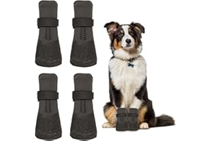 Vordpe 4 Stück Hundeschuhe Pfotenschutz, Anti-Rutsch Socken für Hunde mit verstellbaren Riemen, Hunde Schuhe Outdoor, gegen Lecken und Rutschen (XL)