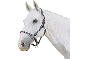 Horze Kincade Leather Rope Headcollar - Navy/Brown