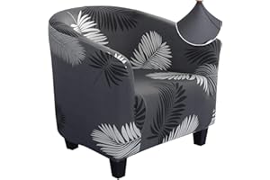 Jaotto Sesselschoner Sesselhusse Stretch Sesselüberwürfe Sofabezug Elastisch Sofabezug Sesselbezug Sesselschoner Waschbar Entfernbar für Clubsessel Cafe Stuhl Sessel Loungesessel(Feather,2 Pieces)