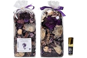 Youngland Lavender Potpourri Bags - Fragrant Rose Scented Dried Flowers for Spring Decor, Home Fragrance, and Valentine's Day - 2 Bags (8.4oz) (Lavender)