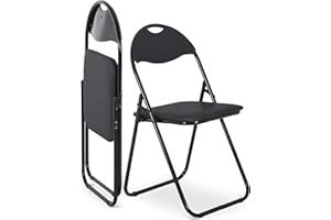 ‎MACOSHOPDE BY MACO MÖBEL Raburg Klappstuhl 2er-Set, praktisches Gästestuhl-Set zum Klappen, gepolstert, leicht & bequem, Belastbarkeit 100 kg, Metallgestell, für Gäste, Büro, Event & Party, Paul, Schwarz/Schwarz