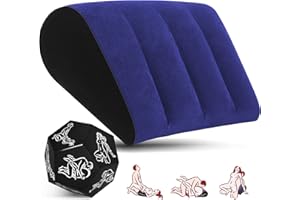 Prosixtoy Juguetes Sexo Almohada Cojín Posición Sexo - Triángulo Rampa Hinchable Cuñas Dados Sexo Juego Sexo Mobiliario Sexo Almohada de Apoyo Posiciones para Hombres Mujeres Parejas (Azul)