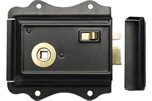 AB Hardware Old English Victorian Style Latch Lock Snib + Teak Beehive Rim Door Knob Set (Rim Lock Only)