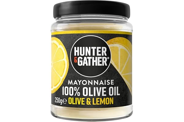 Hunter & Gather Olivolja och citron olivolja majonnäs – 240 g | tillverkad med olivolja och brittisk gratis äggula