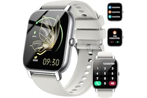 NERUNSA Smartwatch Uomo Donna con Effettua o Risposta Chiamate, 1.85" Orologio Digitale Monitor del SpO2/Sonno, 24H Cardiofrequenzimetro, Impermeabile IP68 Orologi Sportivo, Smart Watch Contapassi Android iOS