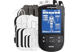 Comfytemp 4 Channel TENS Machine for Pain Relief, Nerve Muscle Stimulator with 24 Modes, DIY Mode, 10 Pads Replacement, Rechargeable TENS EMS Machine for Back, Neck, Shoulder