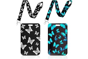 HOMEK 2 Pezzi Porta Badge con Cordino Porta Badge da Collo per Porta Badge Identificativi e Cellulare, Badge Holder per Permesso Di Lavoro Ufficio Scuola Mostra