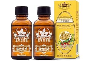 2 Pack Lymphatic Drainage Ginger Oil,Vamotto 100% Pure Natural Essential Oils for Massage, Body Massage Oil Promote Blood Circulation, Relieve Muscle Soreness, Lymphatic (2)
