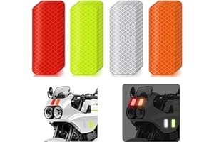 Garegce 40PCS Reflective Stickers Strips Tape Waterproof High Visibility Reflectors for Motorcycle Vehicle Car Bike Helmet Hard Hat (Red, Yellow, White, Orange)