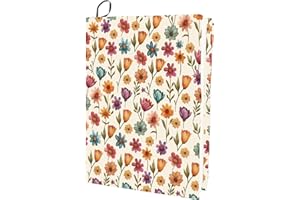 CRASPIRE Copertina Elastica per Libri Copertina Elastica Floreale Copertina Elastica per Libri Manica da 15.7 x 9.8 Pollice Fiori Primaverili in Tessuto Lavabile Riutilizzabile Grande per Quaderni