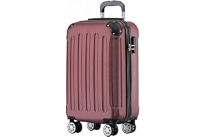 BEIBYE Zwillingsrollen Hardcase Reisekoffer Koffer Trolleys Hartschale in XL-L-M in 14 Farben (Weinrot, Handgepäck (55cm))