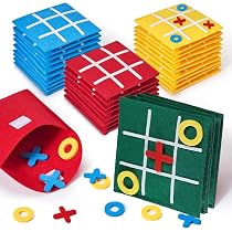 12 Stück Tic Tac Toe Filzspiele – Bunte Brettspiel-Sets In Rot, Gelb, Blau, Perfekt Als Kindergeburtstags-Mitgebsel