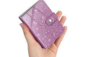 FINTIE Mini Photos Album Book for 2x3 Inch Films - 52 Pockets Small Albums for Fujifilm Instax Mini Instant Camera/Polaroid Hi-Print Pictures, Kpop Photocard Holder Binder, Glittering Purple