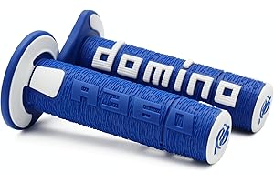 DOMINO Paire de poignées bleu/blanc hors route