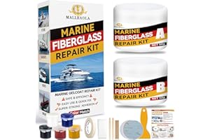 MALLBAOLA Marine Fiberglass Repair Kit for Boats, Gel Coat Repair Kit for Boats, Fiberglass Boat Repair Kit, Epoxy Filler for Boats, Fiberglass Kit Fix Holes Chips Pit Cracks (Color Match)