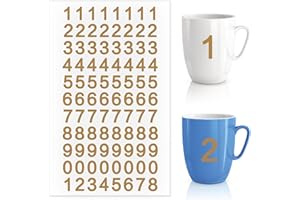 HIOIP Pegatinas de Números Adhesivos Vinilo, 90 Números Adhesivos Números y Números del 0 al 9, Numeros Adhesivos Impermeables para Tazas, Casa, Puerta (Oro Mate)