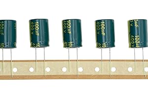 HUABAN 10 pezzi 400V 100UF 18x25mm Condensatore elettrolitico in alluminio plug-in ad Alta Frequenza LOWESR con manicotto verde 400 Volt 100 UF