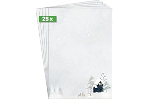 SIGEL DP601 Papier listowy Boże Narodzenie "Cozy Christmas Watercolor", A4, 25 arkuszy, z papieru zrównoważonego