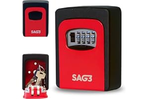 GENÉRICO Caja de Seguridad Guarda Llaves con código de 4 dígitos. Caja Llaves Pared para hogar, Oficina, Airbnb. Caja para Llaves de Pared Resistente al Agua y al óxido. Caja de Seguridad para Llaves (Rojo)