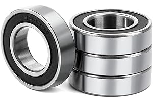 JESUSTREE 4 Pièces 6005-2RS Roulement à Billes à gorge Profonde, 25x47x12mm, Acier au Chromé et Pré-lubrifié, 6005RS Double joint en caoutchouc pour boîtes de vitesses moteurs d'instrumentation