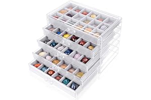 KIYTARBOO Rock Display Case Rock Collection Box 90 Compartments Rock Collection Storage Acrylic Clear Display Case for Gemstones Fossil Crystals Collectibles