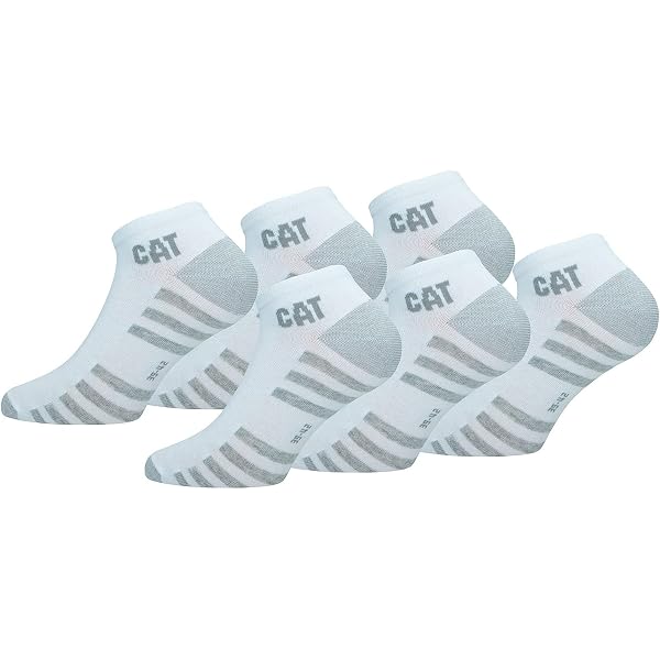 CAT Calzini A Quarto Uomo - Pacco Da 6 Paia, Altezza Caviglia, Suola Imbottita E Supporto Arco, Cotone Misto, Colori Assortiti